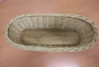 Cesta Mimbre Rectangular Beige/Marrón