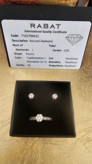 Anillo y pendientes Rabat Diamante Natural