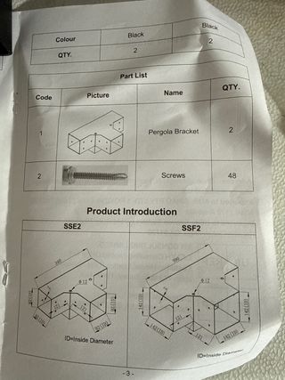 Supporti metallici VEVOR per pergola 4x4 / 6x6