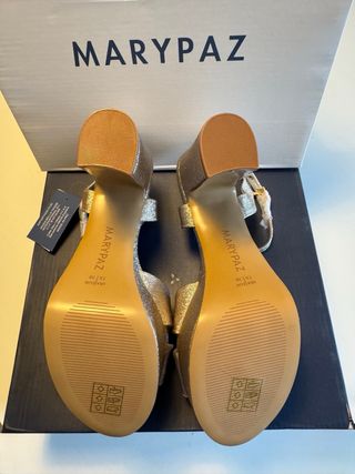 Sandalias Plataforma Glitter Doradas Talla 38