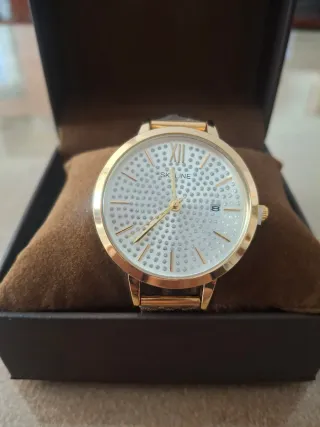 Reloj SKYLINE Dorado y Blanco
