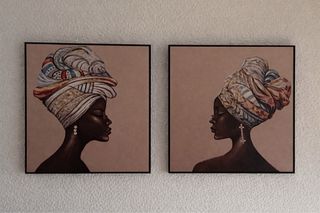 2 Quadri su Tela Donna Africana 60x60