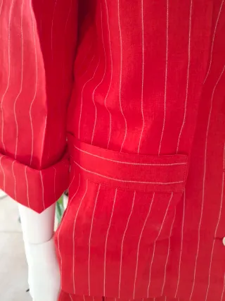 Completo gessato rosso vintage pari al nuovo