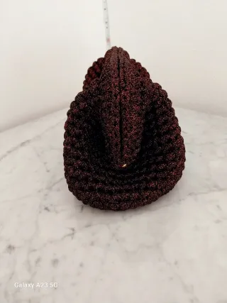 Pochette borsa marrone lurex bronzo