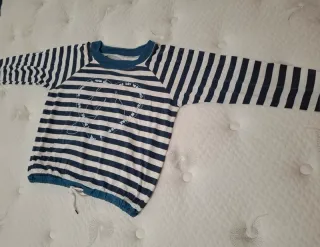 Camiseta Rayas Mujer Azul y Blanco