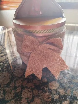 Salero de madera y tela