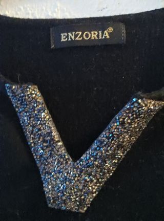 Vestido negro jersey Enzoria talla S