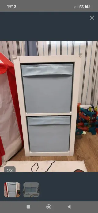 Lote 2 Estanterías Kallax Ikea 1*2 y 2*2 con cajon