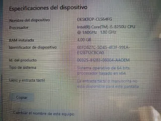 Portátil HP Intel Core i5 blanco.