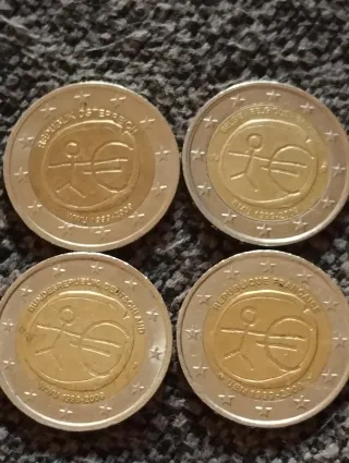 Moneda 2€ Conmemorativa EMU 2009. Cuatro países