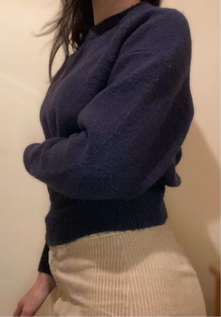 Jersey Zara azul marino tejido suave