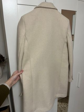 Abrigo Lana Mango Beige