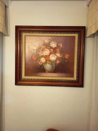 Cuadro de flores con marco incluido