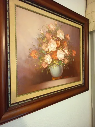 Cuadro de flores con marco incluido