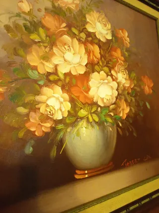 Cuadro de flores con marco incluido