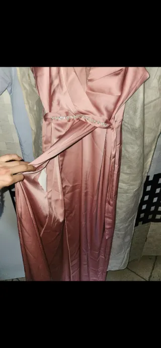 Abito da cerimonia rosa con strass Taglia M 42