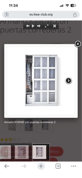 Guardaroba Ikea KVIKNE con porte scorrevoli