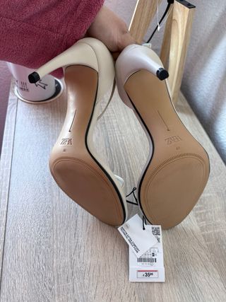 Sandalias Zara Beige Talla 41