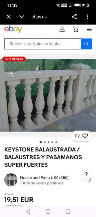 Balaustrada y pasamanos de piedra