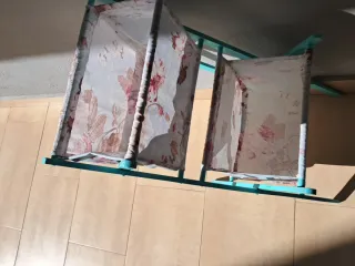 Cesta doble plegable tela y madera