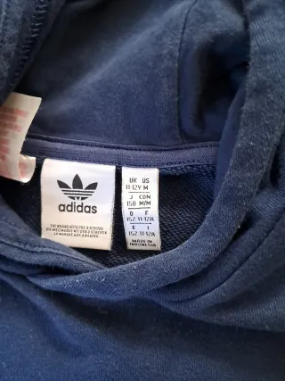 Felpa Adidas cotone garzata unisex 11 anni.