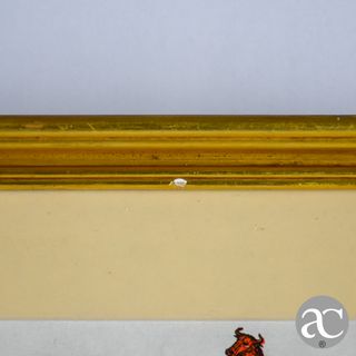 Litografia heráldica emoldurada em madeira dourada