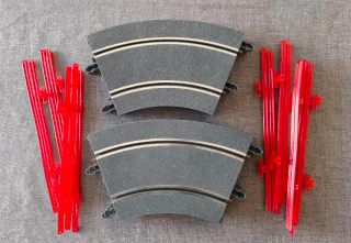 Scalextric 8 curvas standard + 8 vallas rojas