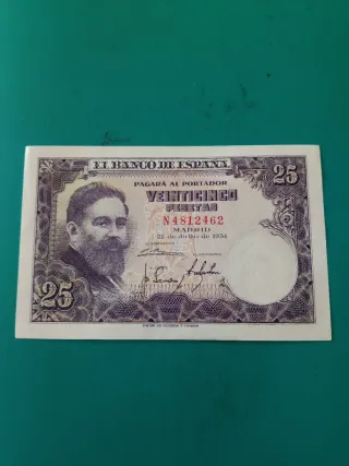 25 Pesetas Banco de España 1954