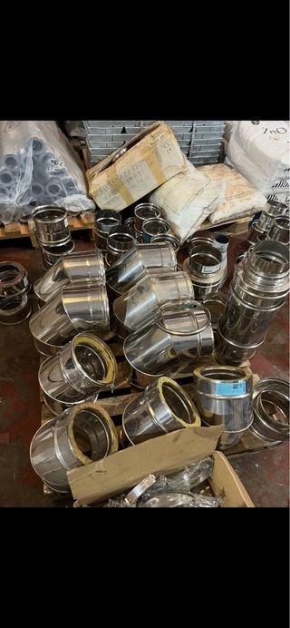 Tubo chimenea acero estufa pellets