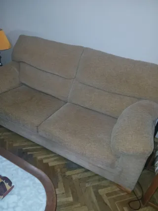 Conjunto Sofás 3+2 plazas tela beige