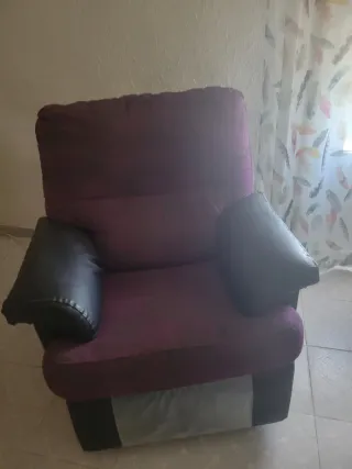 2 Sillones Relax Tela y Piel con sistema balancin.