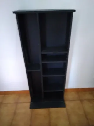 Mueble CD/DVD Negro Madera