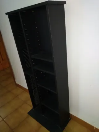 Mueble CD/DVD Negro Madera