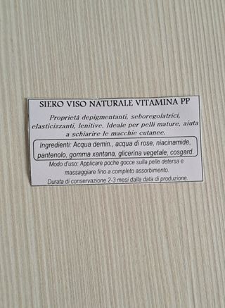 Siero viso naturale idratante antiage
