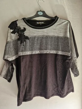 Camiseta Desigual Mujer Manga 3/4 Talla L