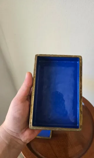 Caja china laca cinabrio flores