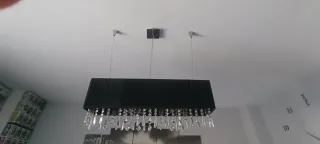 Lámpara de techo moderna tela y cristal