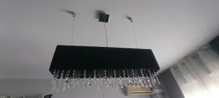 Lámpara de techo moderna tela y cristal