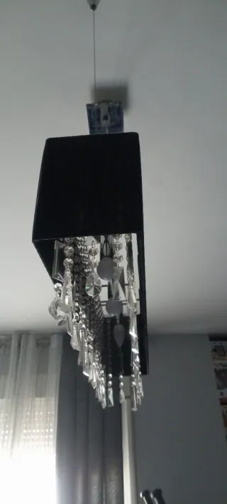 Lámpara de techo moderna tela y cristal