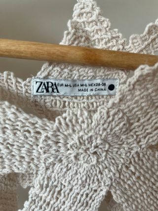 Vestido de playa tejido beige