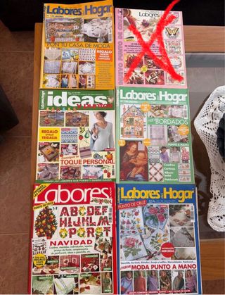 Lote de revistas Labores de punto de cruz