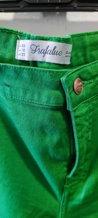 Pantalones Zara Trafaluc Mujer Verdes