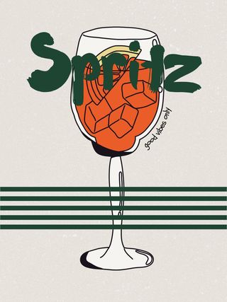 Quadro Vintage Spritz Stampa Cocktail + Cornice