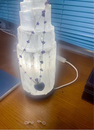 Collar Botella Perfumero Corazón Amatista