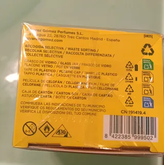 Agua de Colonia Concentrada Álvarez Gómez.