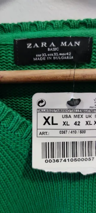 Jersey Zara Man Verde Talla XL