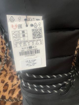 Botas de Nieve Zara Talla 39 Negras