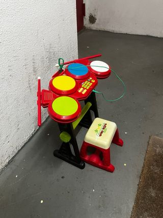 Batería electrónica infantil con taburete