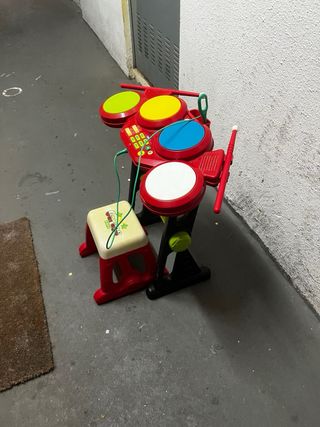 Batería electrónica infantil con taburete