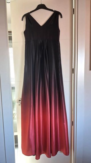 Vestido largo satén degradado fiesta/boda.